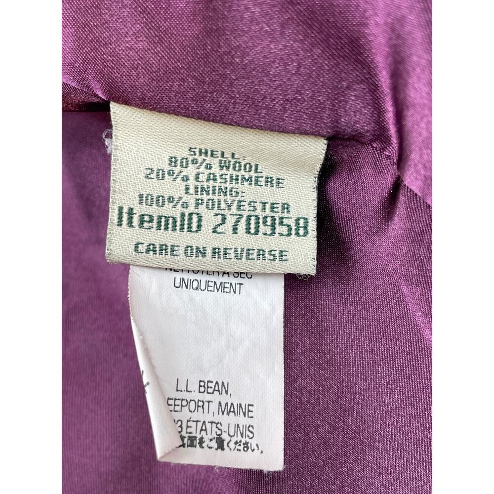 LL Bean Blazer Women 14 Purple Cashmere Wool 3-Button Jacket Single Breast Lined - Picture 6 of 10